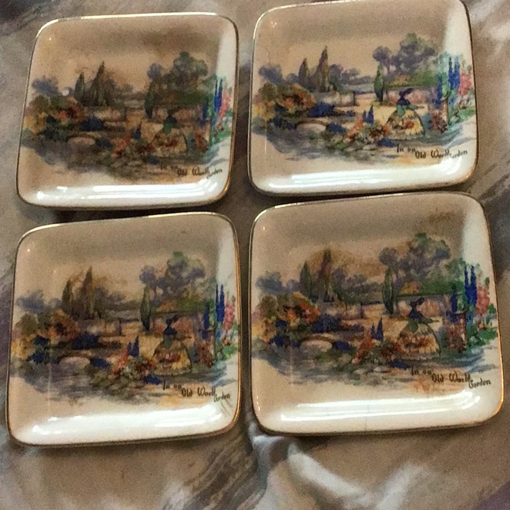 😍Vintage 1950’s Set of 4 Coasters by Lancaster & Sandland Ltd. Harley, England.